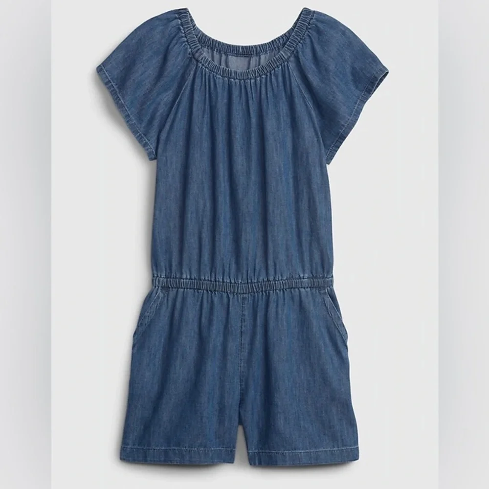 NEW Gap Kids Medium Wash Denim Romper